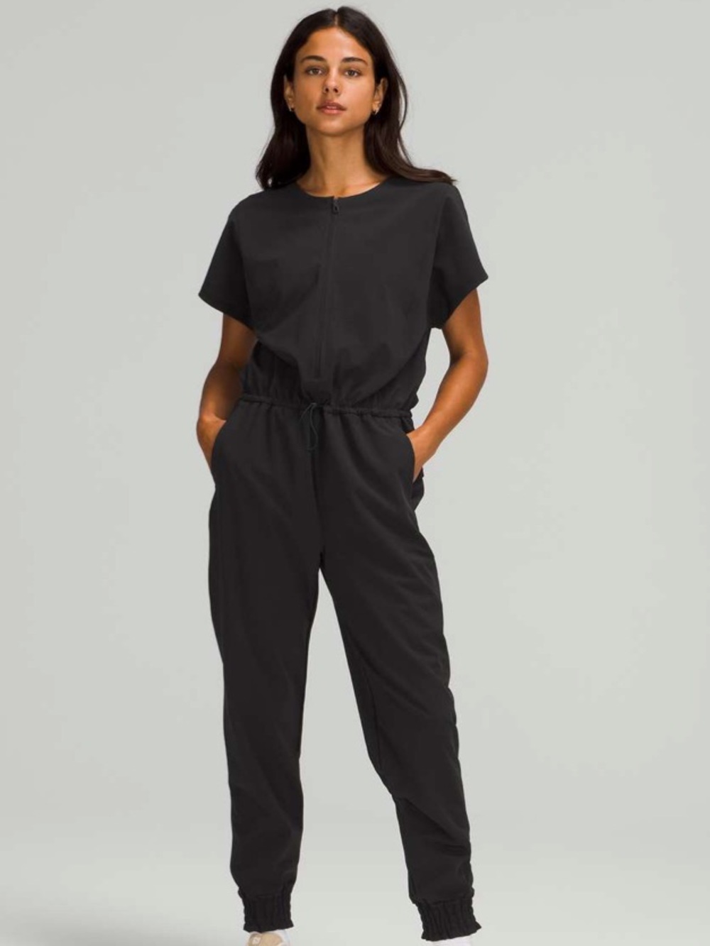 lululemon Stretch Travel Woven Jumpsuit In Black